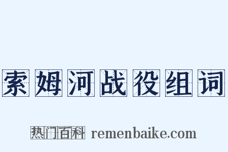 索姆河战役组词是什么意思的图片